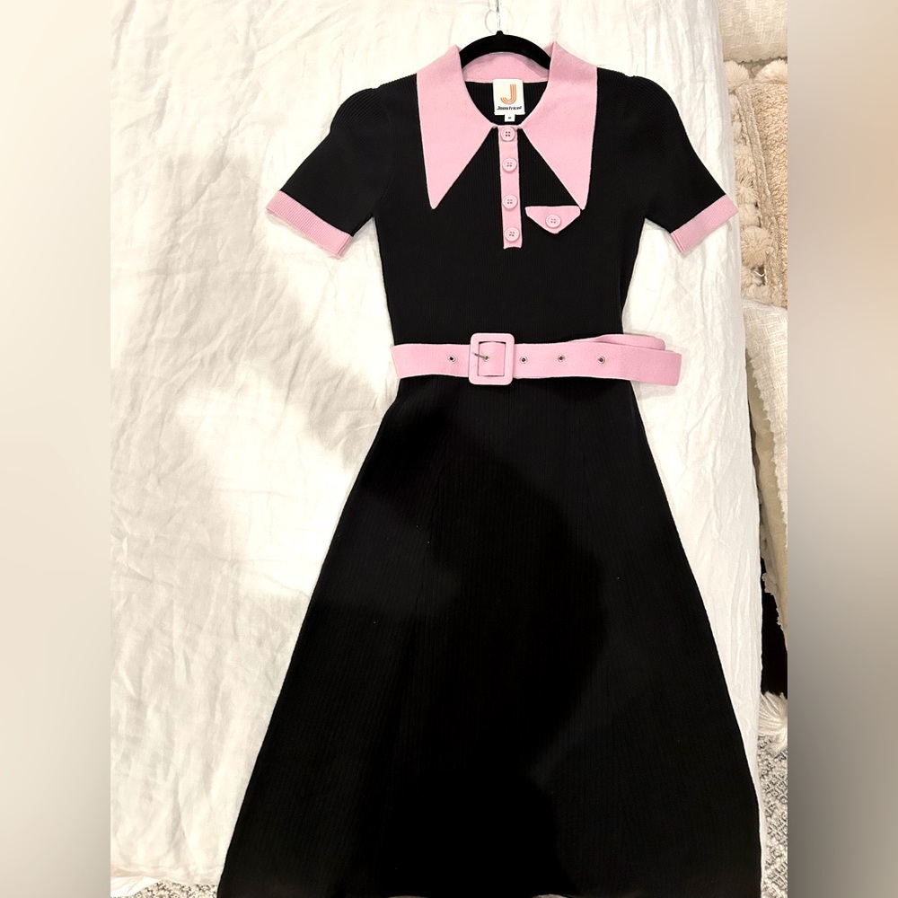 Pink and black polo dress size M.